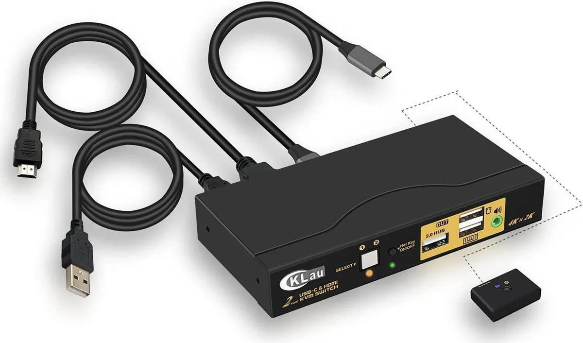 Vszerda Vszerda 4K@60Hz 2-Port KVM Switch HDMI USB-C — product photo