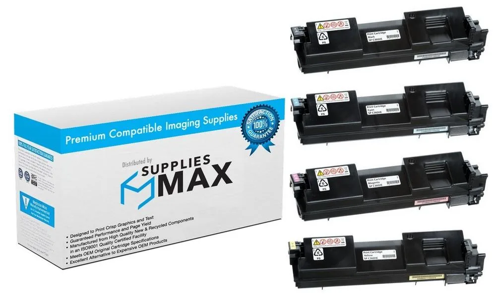SuppliesMax SuppliesMax RIC40817MP Toner Cartridge Combo Pack (BK/C/M/Y) — product photo