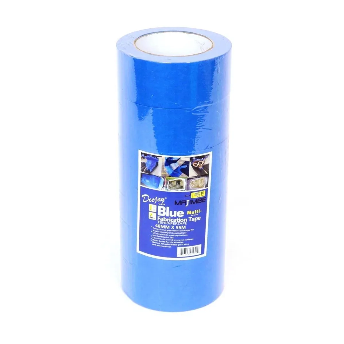 Six rolls of paper tape for fiberglass in a row