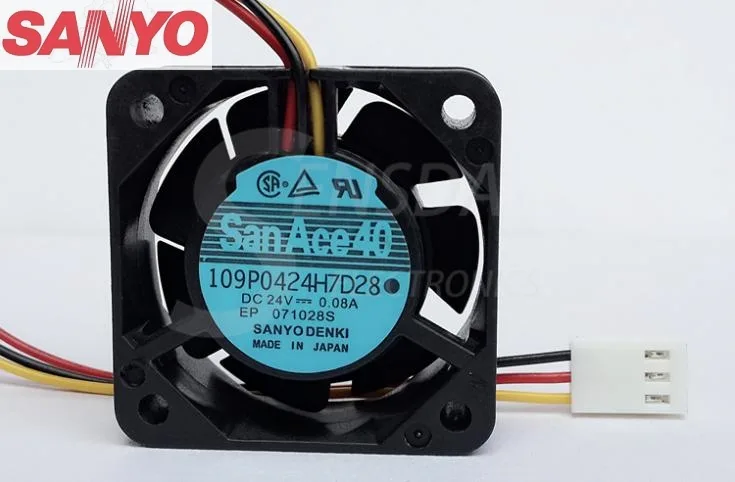 SXDOOL SXDOOL 109P0424H7D28 40x40x15mm 24V 0.08A 3-pin case fan — product photo
