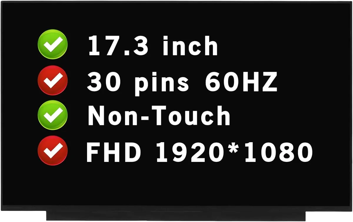 NUOLAISUN NUOLAISUN 17.3" FHD 1920x1080 30-pin Non-Touch LCD for HP 17-CP0013DX 17-CP0700DX 17-CP1700DX — product photo