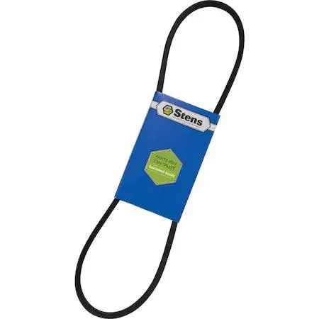 Black rubber V-belt loop on light background