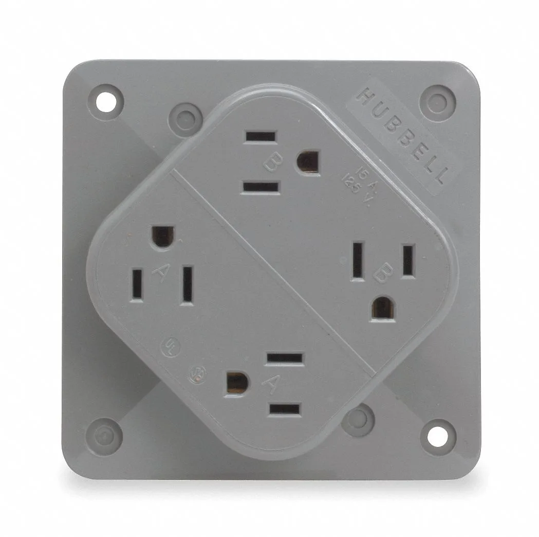 Hubbell Incorporated Hubbell Incorporated 15 A 125 V Gray Commercial Receptacle Straight Blade Plug — product photo