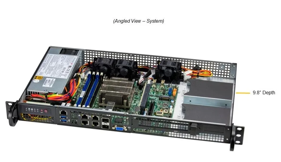 Supermicro Supermicro SYS-510D-4C-FN6P-02-G1 rack server, Xeon D-1718T, 16GB DDR4, 960GB NVMe — product photo