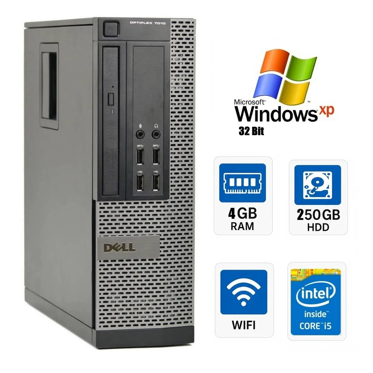 DELL DELL OptiPlex 7010 SFF Desktop PC Intel Core i5-3470 4GB DDR3 250GB HDD Windows XP Pro 32-Bit SP3 — product photo