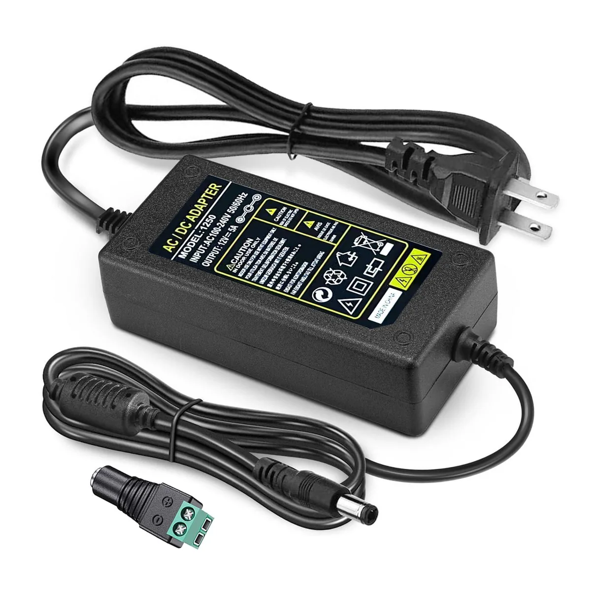  Dell 1250 12 V 5 A 5.5×2.1 mm power adapter — product photo