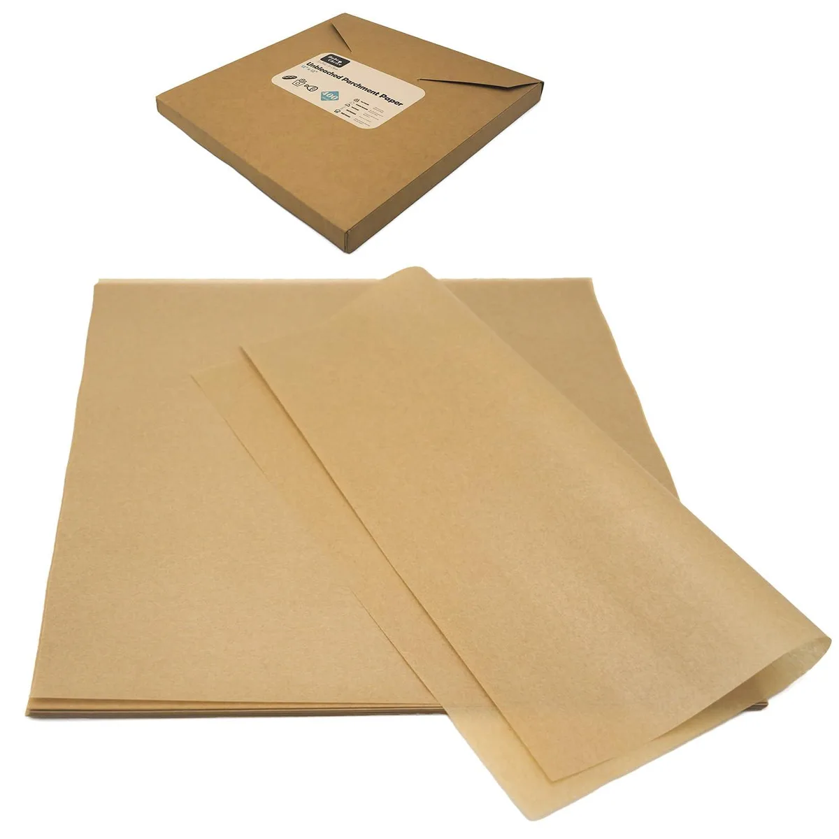 Stack of 100 unbleached kraft paper sheets 12 by 12 inches