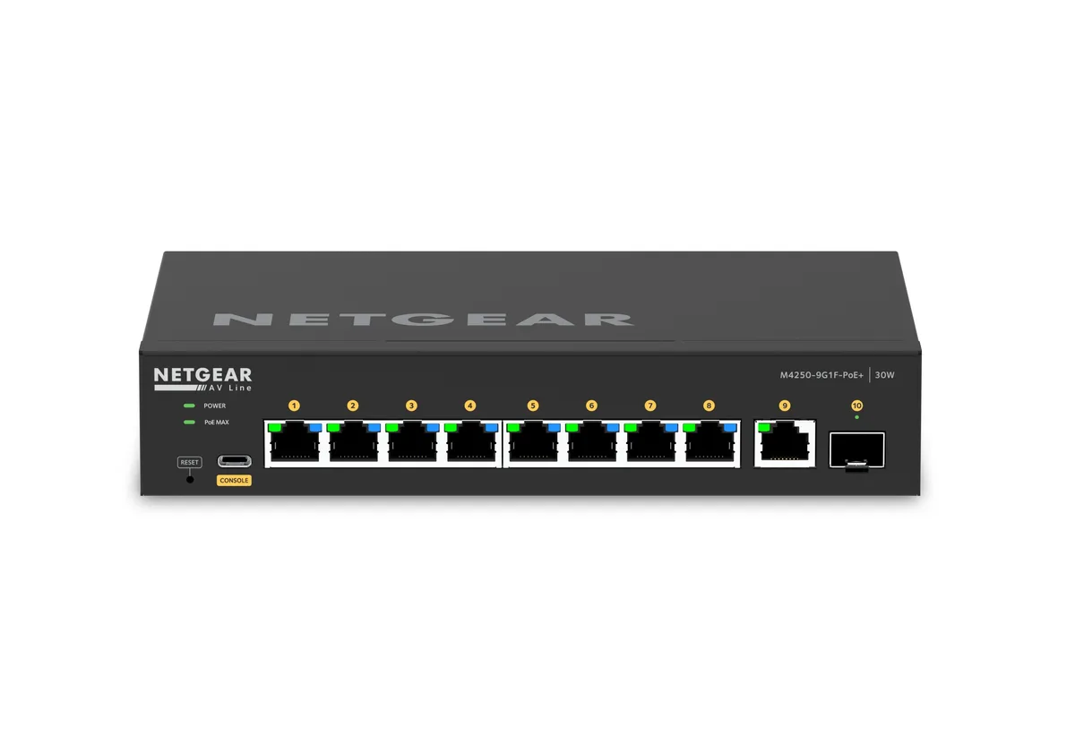 Netgear Inc. Netgear Inc. GSM4210PD-100NAS 8-port PoE+ managed network switch — product photo