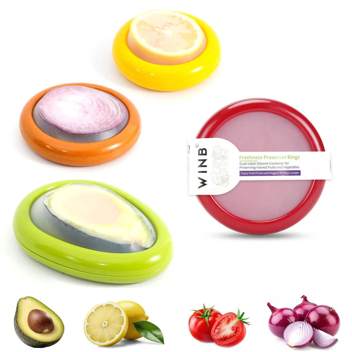 Green apple-shaped food container with rotating lid, 4.9 in square