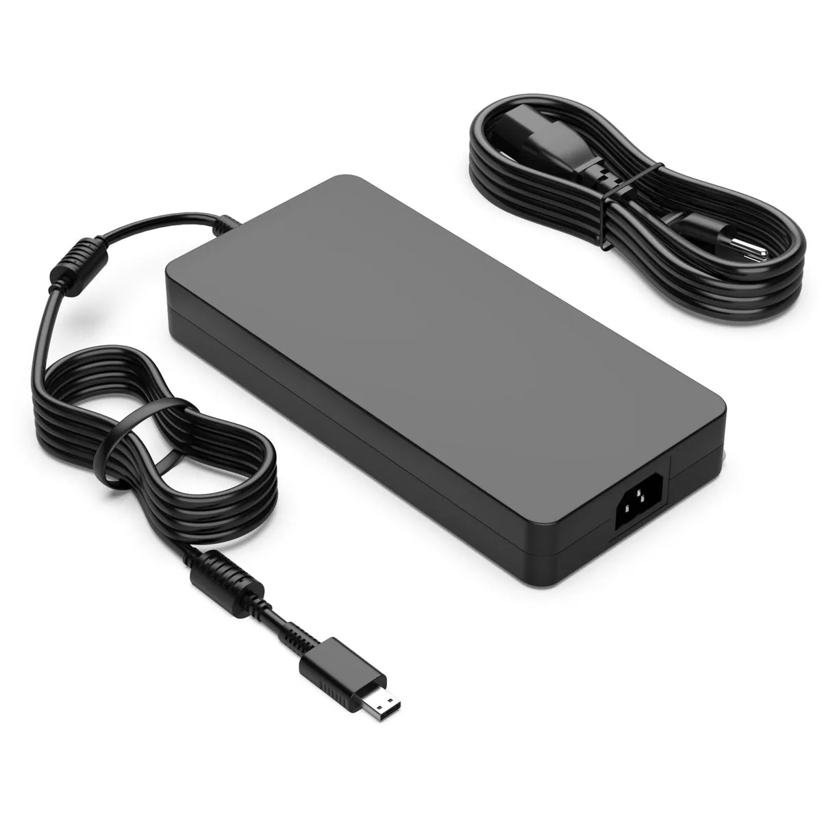 Black rectangular AC adapter with USB tip and 240W label