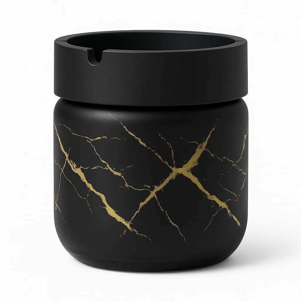  MASSTEELGER AT-2026 14 oz Glass Smoking Accessory with Lid — product photo