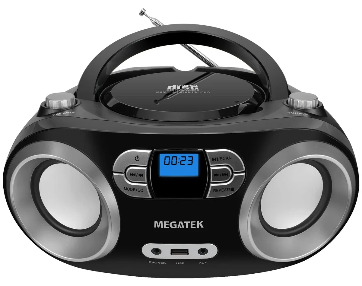  MEGATEK CB-M25BT Boombox Bluetooth FM Radio Black — product photo