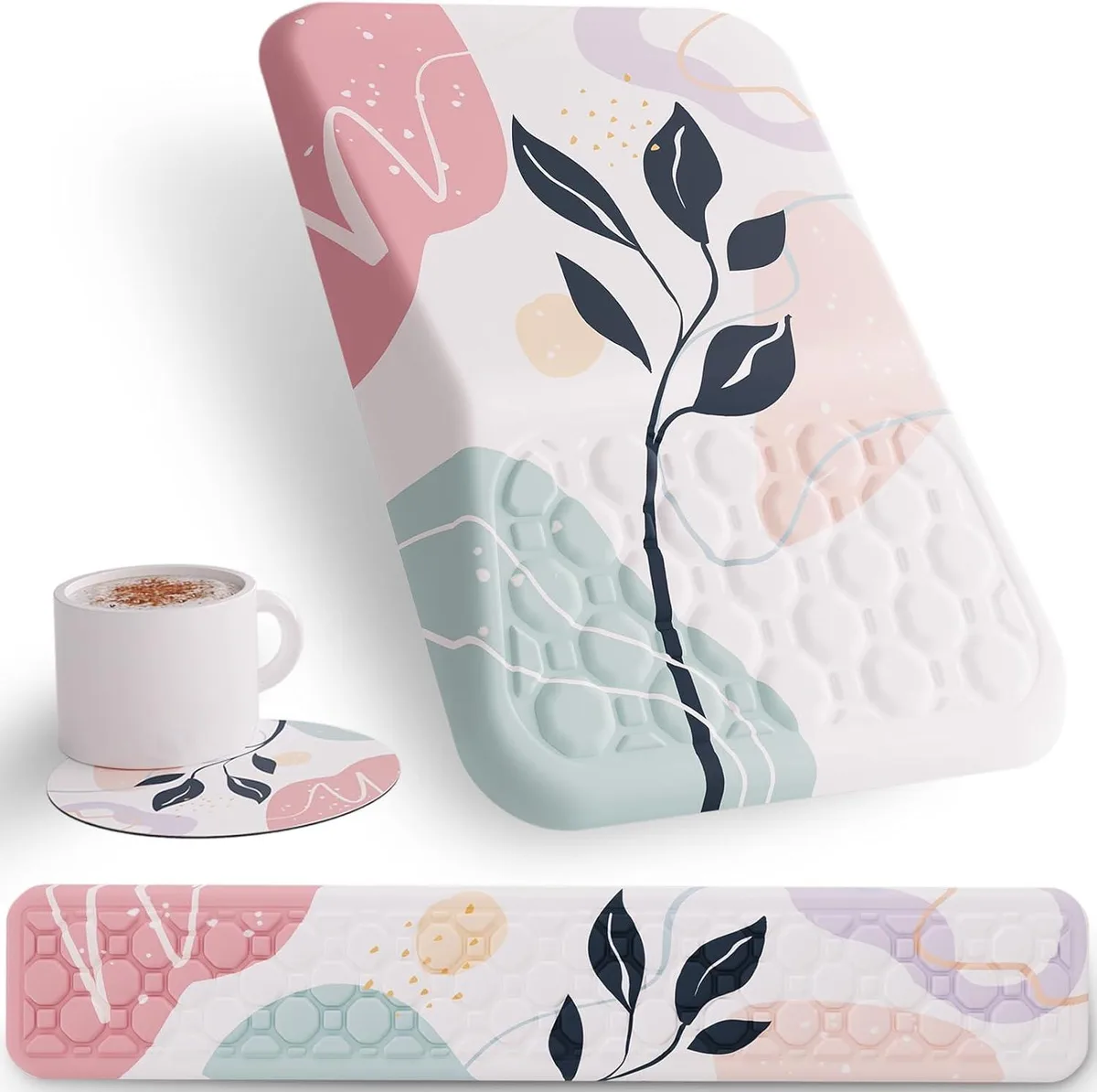 Kenuco Kenuco Wrist Rest Set Pink 17.4×3.14×.94 12.12×8.11×1.18 10.8° — product photo