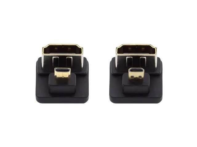 Manw Manw 2 Pack 180° Angled Micro HDMI Male to HDMI Female Adapter 4K@60Hz — product photo