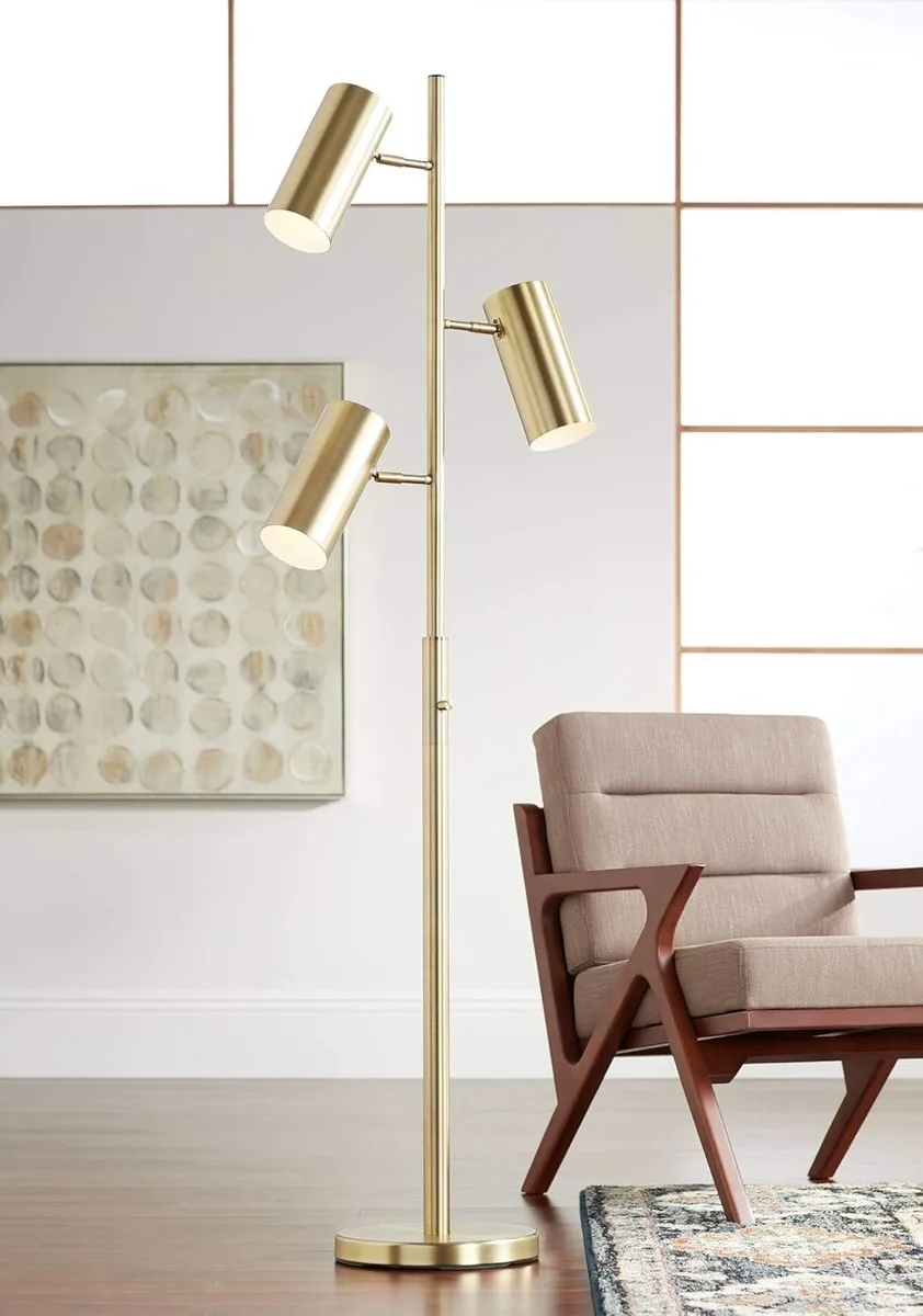 TUKO TUKO Canasta 3-Light Floor Lamp Satin Brass 67 — product photo