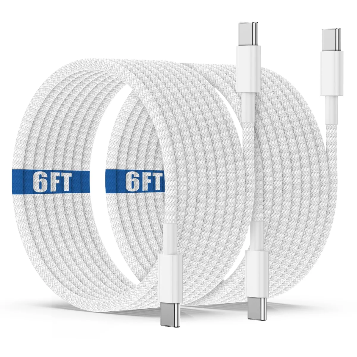 Qalirvis USB C to C Cable 6ft 60W Grey 2-Pack — product photo