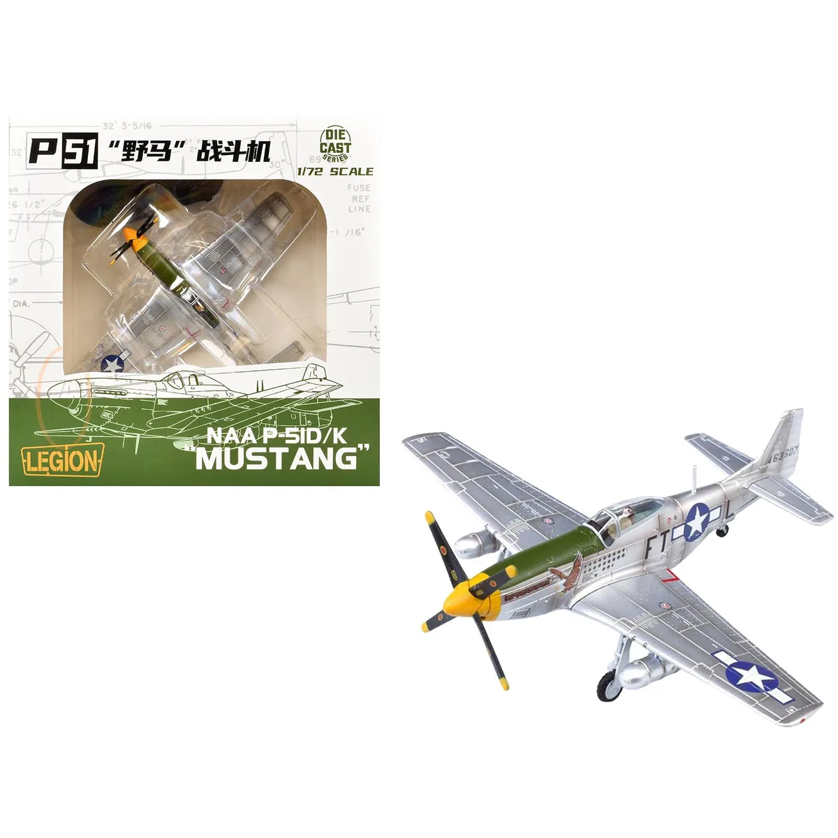 Legion Supplies Legion Supplies P-51D Mustang "Feeble Eagle" 1/72 Diecast Model Airplane — product photo