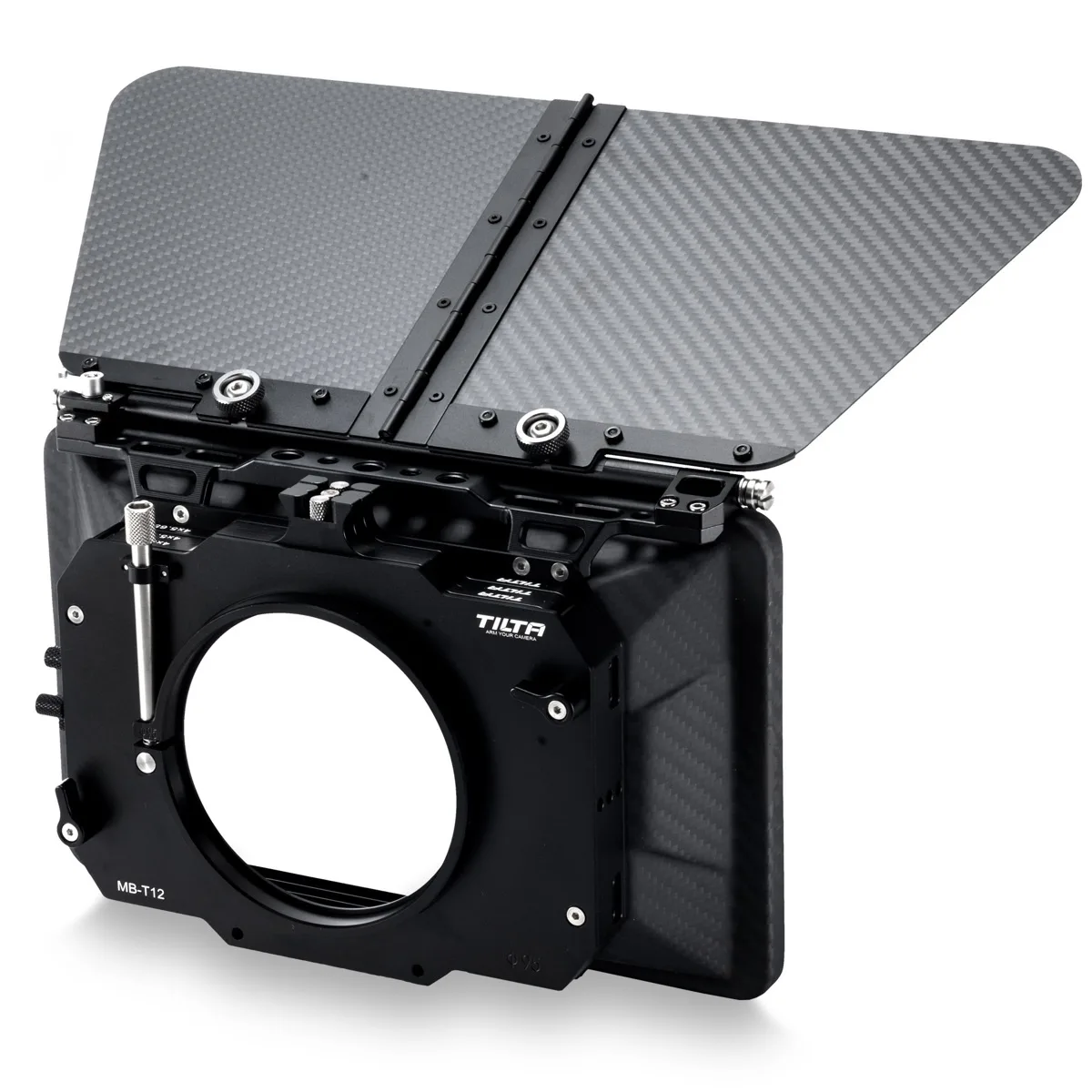 Tilta Technology Co.,Ltd Tilta Technology Co.,Ltd MB-T12 3-Stage 4x5.65" Carbon Fiber Clamp On Matte Box w/Single 95mm Back — product photo