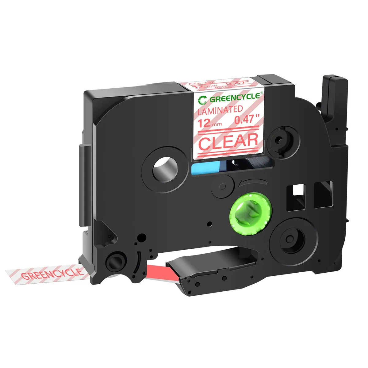 GREENCYCLE GREENCYCLE TZe-132 12mm Red on Clear Laminated Tape labelmaker — product photo