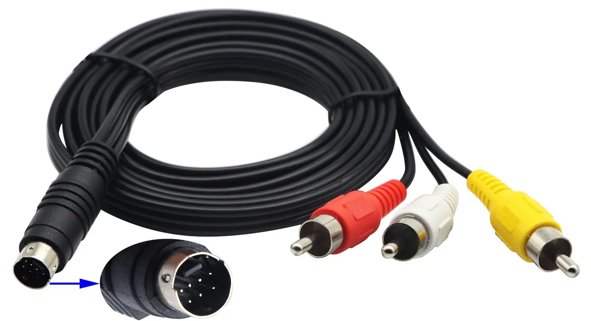  zdyCGTime 7 Pin Mini DIN to 3 RCA S-Video Cable 1.5 m — product photo