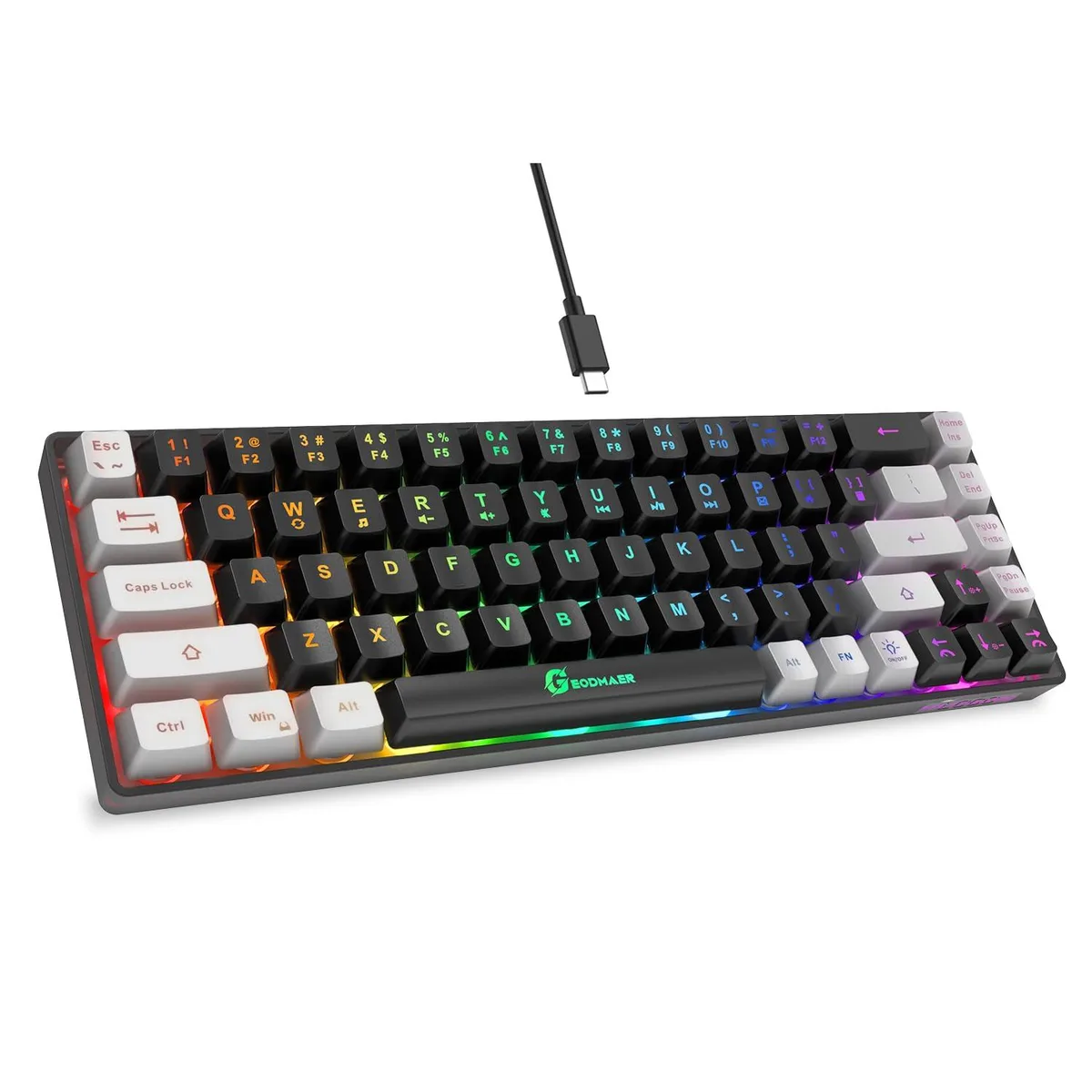 Redragon 65% 68-Key Wired Gaming Keyboard Black-Gray — product photo
