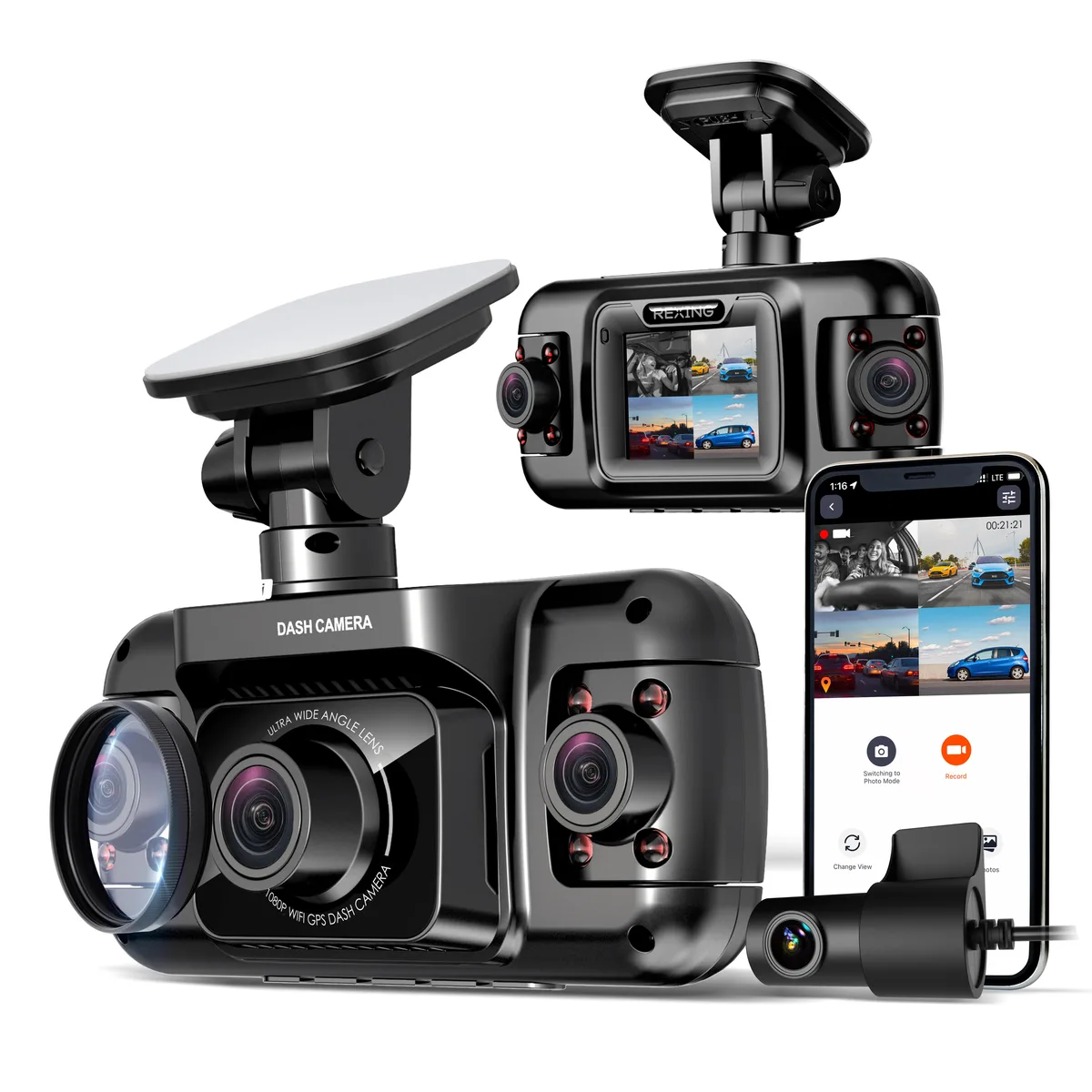 Rexing Rexing R4 4 Channel Dash Cam 1080p Wi-Fi GPS — product photo
