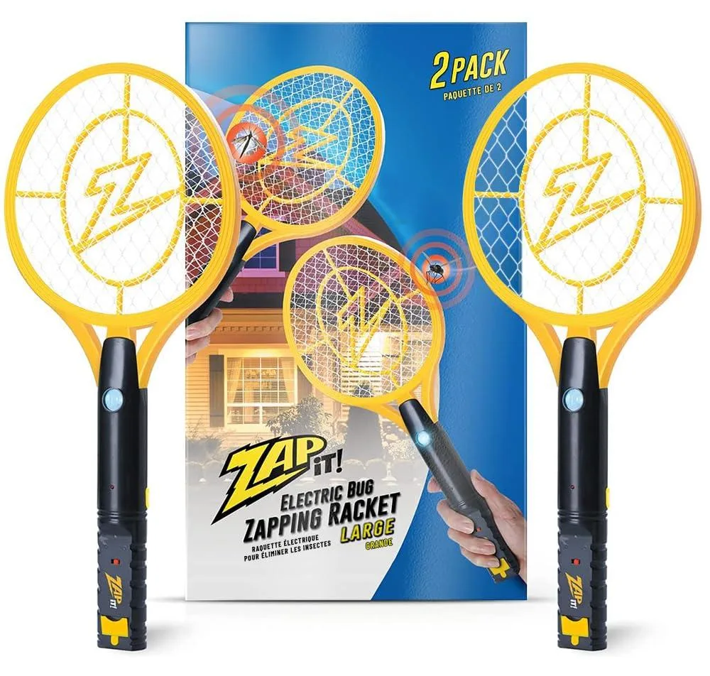 Rechargeable Electric Fly Swatter Racket Yellow Medium 4000V — product photo