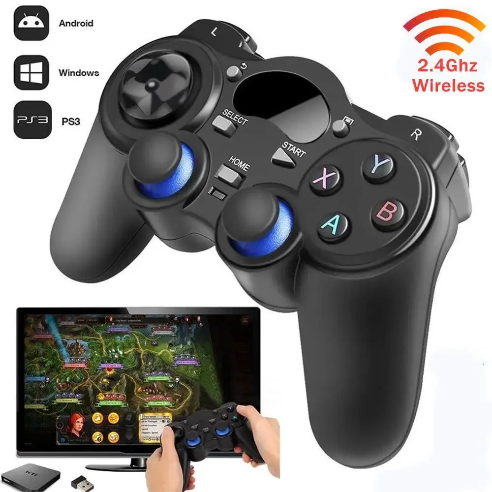 Hetai Tech wireless gamepad, matte anti-sweat finish, dual sticks, USB receiver included