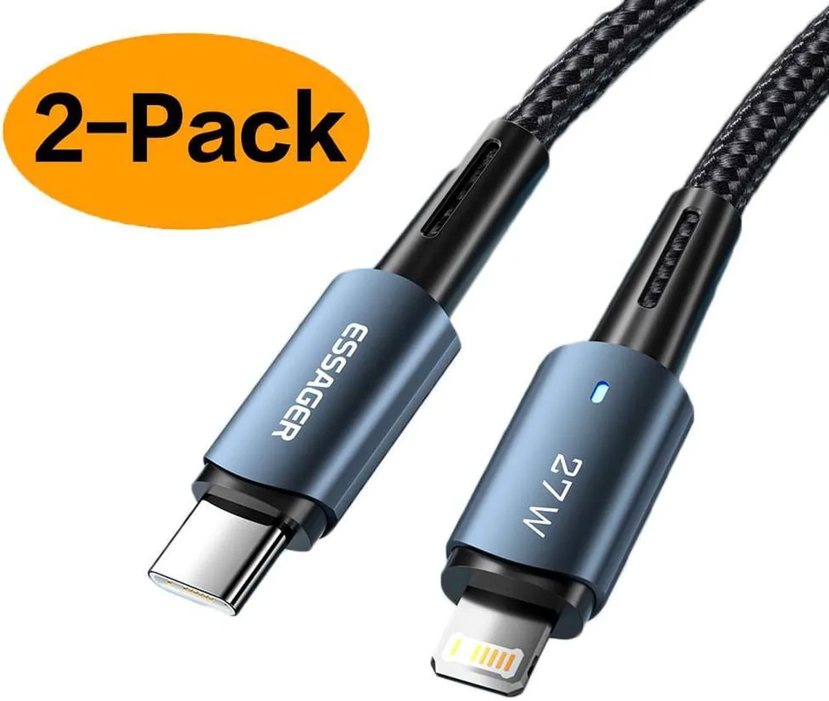 Aomoproing Aomoproing USB-C to Lightning cable 3.3ft 2-pack 27W 480Mbps — product photo