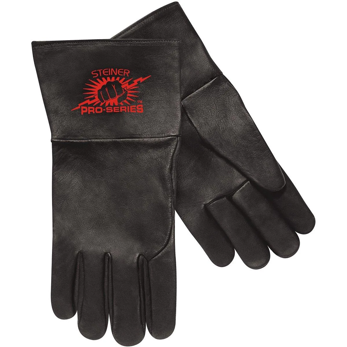 Black kidskin TIG welding gloves gauntlet cuff 11 in pair