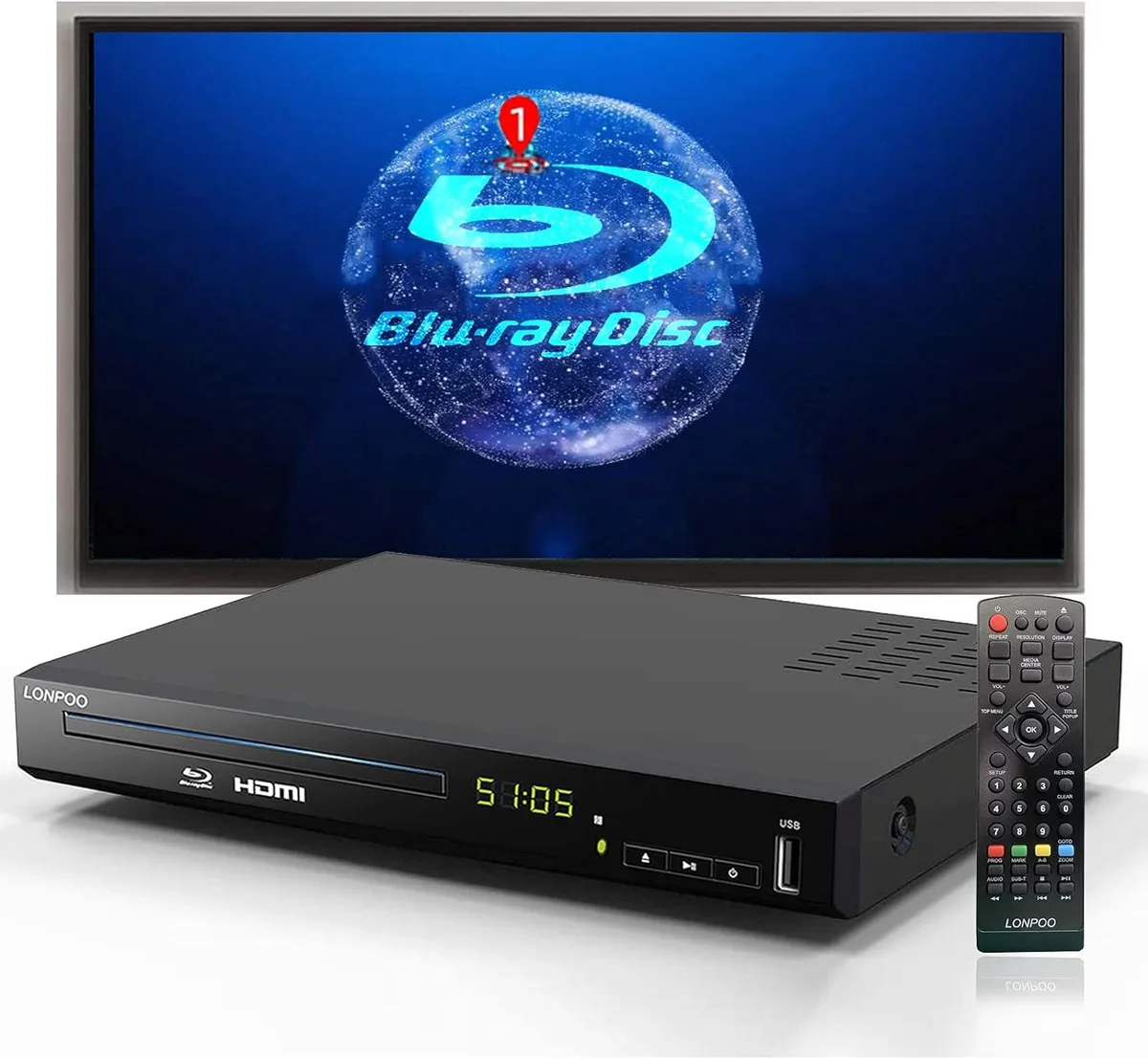 PISKEKAT PISKEKAT Blu-ray DVD Player 1080p HDMI USB HDD office equipment — product photo