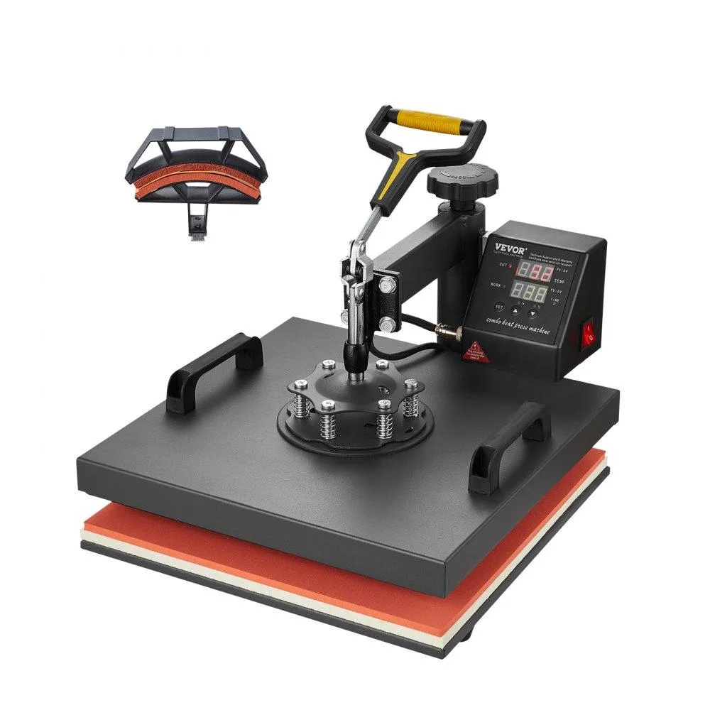 VEVOR VEVOR 15×15 in 2-in-1 Heat Press with Hat Press, Black — product photo