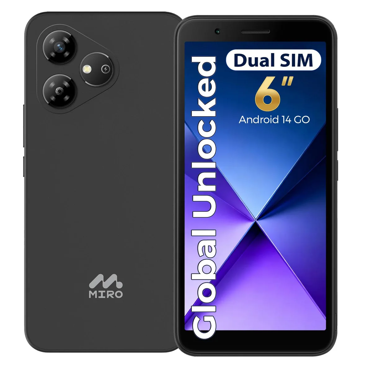 MIRO MIRO A1 5.99'' HD IPS Android 14-GO 2GB 32GB Gray — product photo