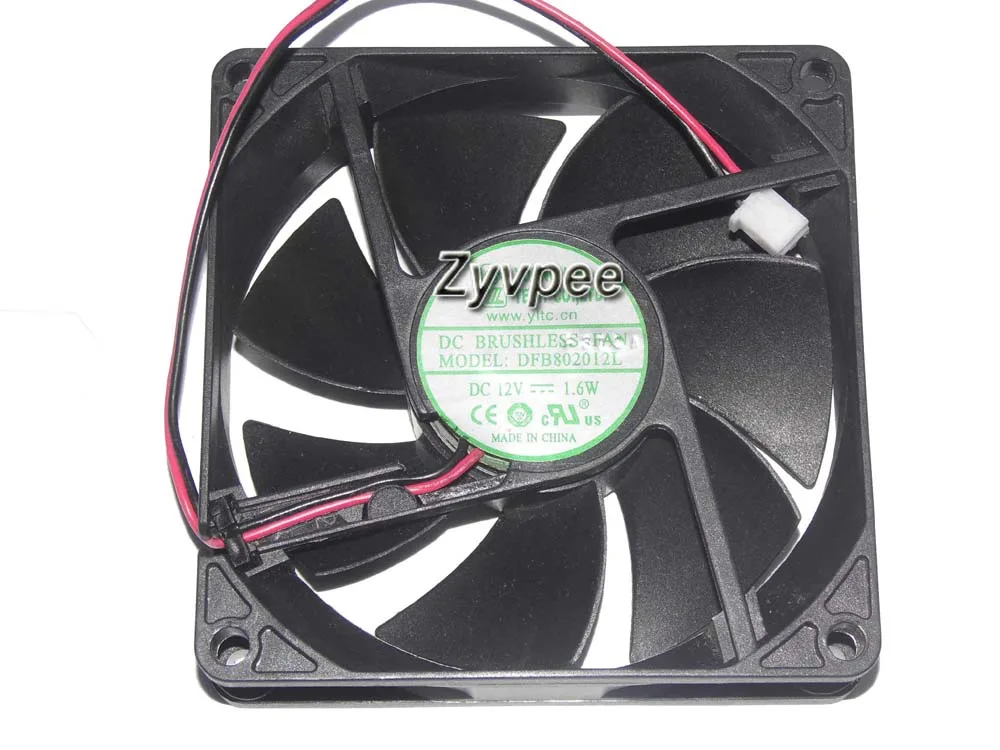 Zyvpee Zyvpee DFB802012L 80mm 12V 1.6W 2-pin ball bearing case fan — product photo
