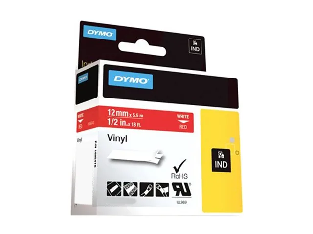 DYMO DYMO 1805416 POS Accessory Vinyl Labels 15/32 in x 18 ft Red on White — product photo