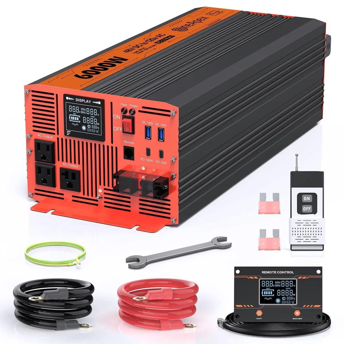 GSM Outdoors GSM Outdoors 48V 3000W Pure Sine Wave Inverter 2 in 1 accessory — product photo