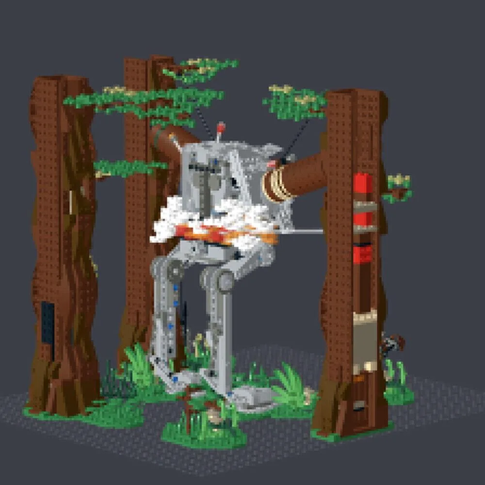 ZITIANYOUBUILD ZITIANYOUBUILD MOC-155772 Two Tree Stumps Knock Down Walker 1538 Parts — product photo