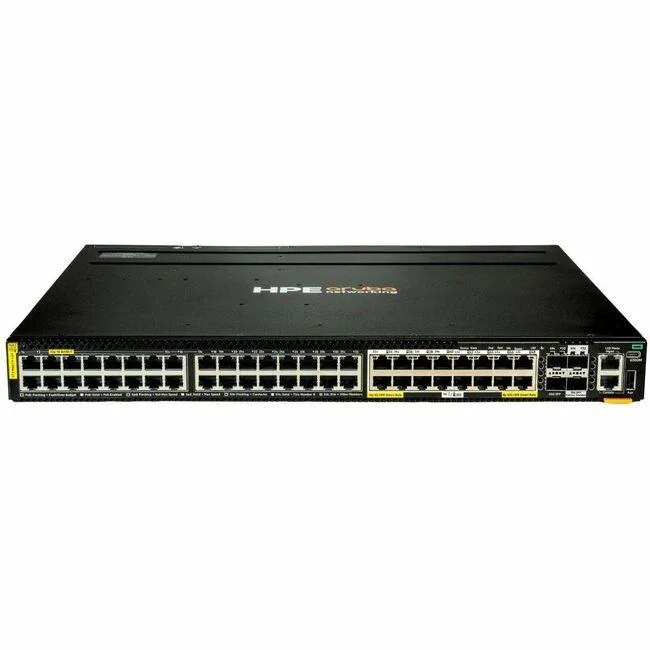 HP HP Aruba CX 6300M 48-port switch 32×1G 16×Smart Rate 5G Class 8 PoE 2×SFP56 50G 2×SFP28 25G MACsec — product photo