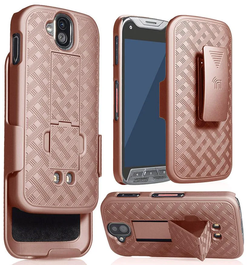 Nakedcellphone Nakedcellphone Rose Gold Kickstand Case + Belt Clip Holster for Kyocera DuraForce Pro E6820 — product photo