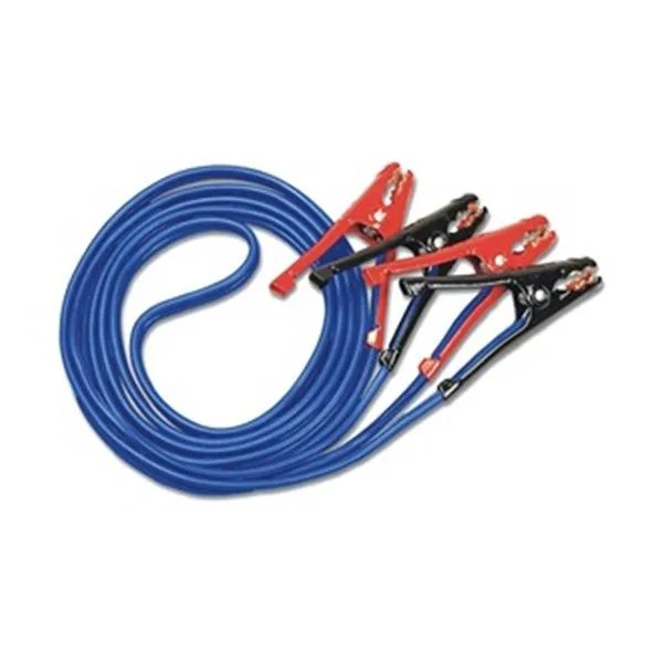 Black and orange 4 AWG booster cables with spring clamps, 25 ft length