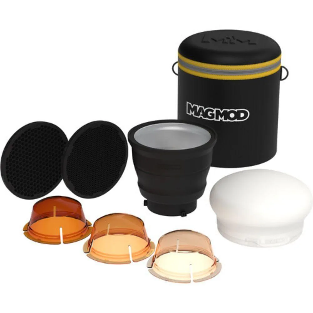 MagMod XL Professional Strobe Kit with Reflector XL, MagSphere XL, MagGrids XL 20° and 40°, Dome Gels, and XL Case