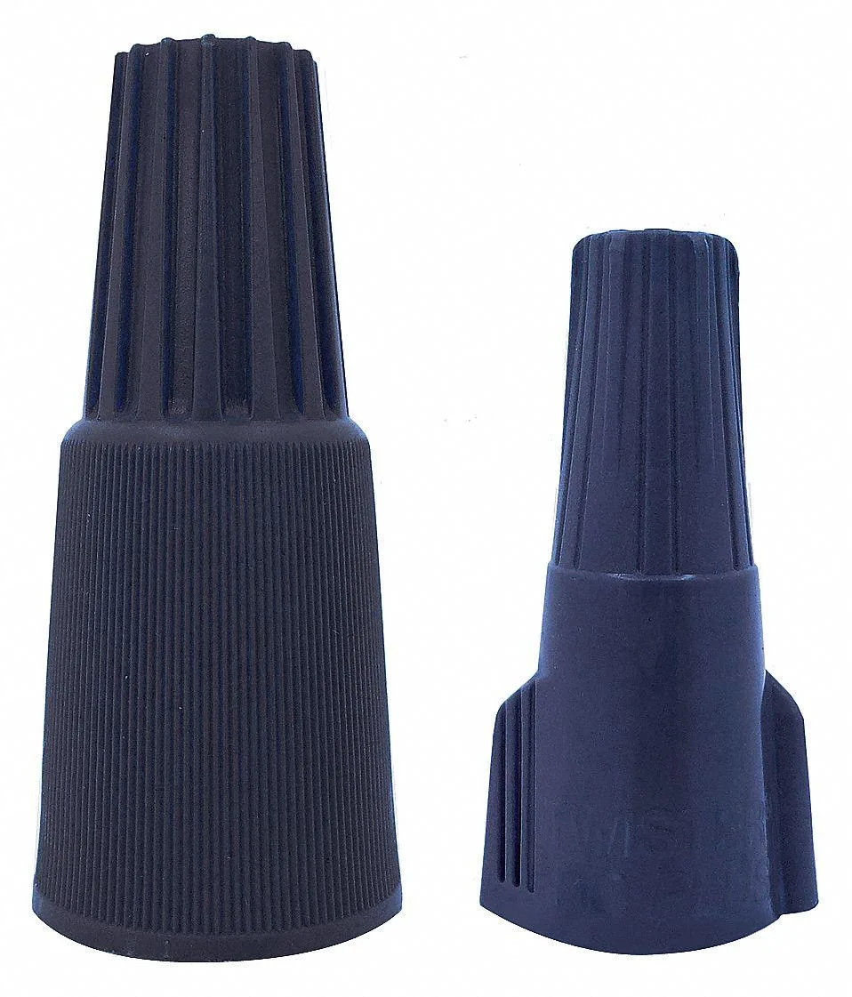 Blue and gray twist-on wire connector with winged design