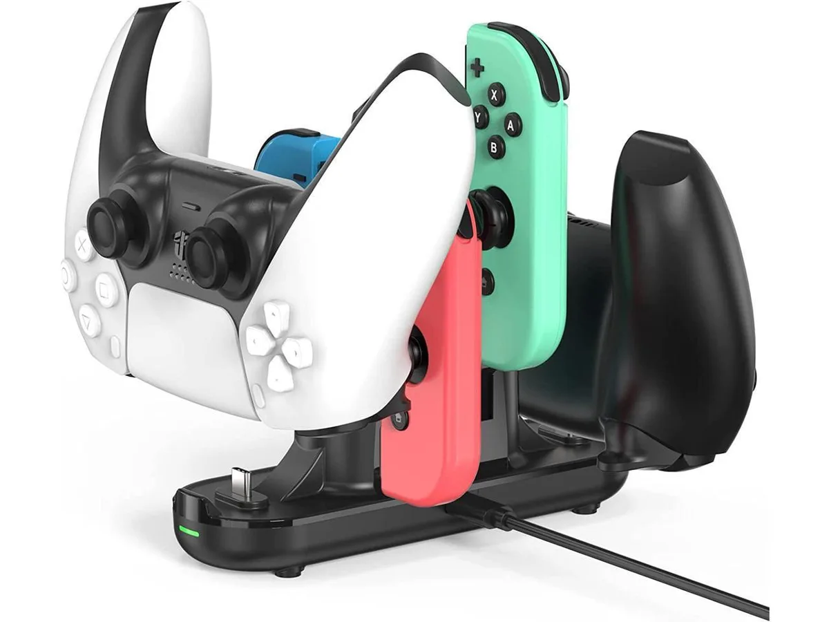 BONAEVER BONAEVER 6-in-1 Charging Station for 4 Joy-Cons 2 Pro Controllers — product photo