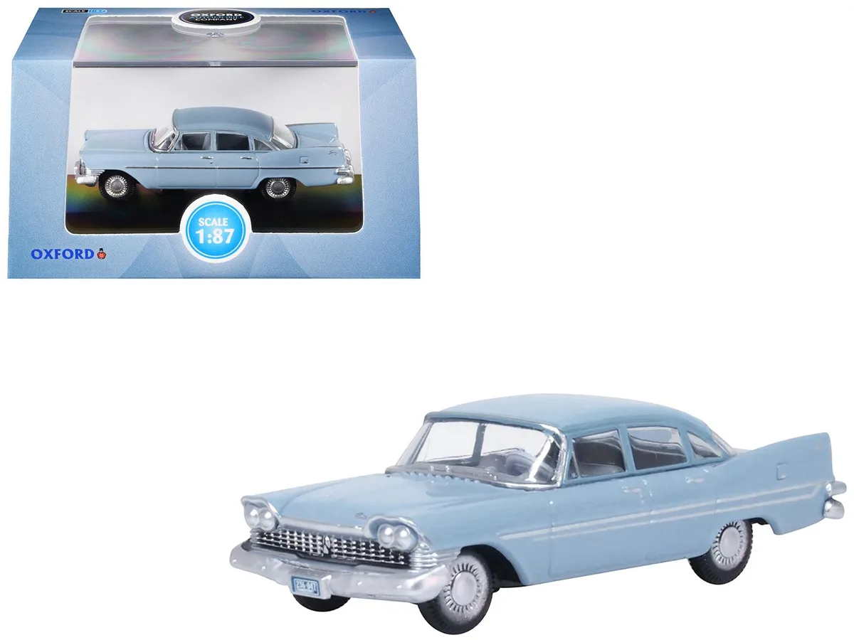 Oxford Diecast Oxford Diecast 1959 Plymouth Savoy Sedan Powder Blue 1/87 Scale Diecast Hobby Collectible — product photo