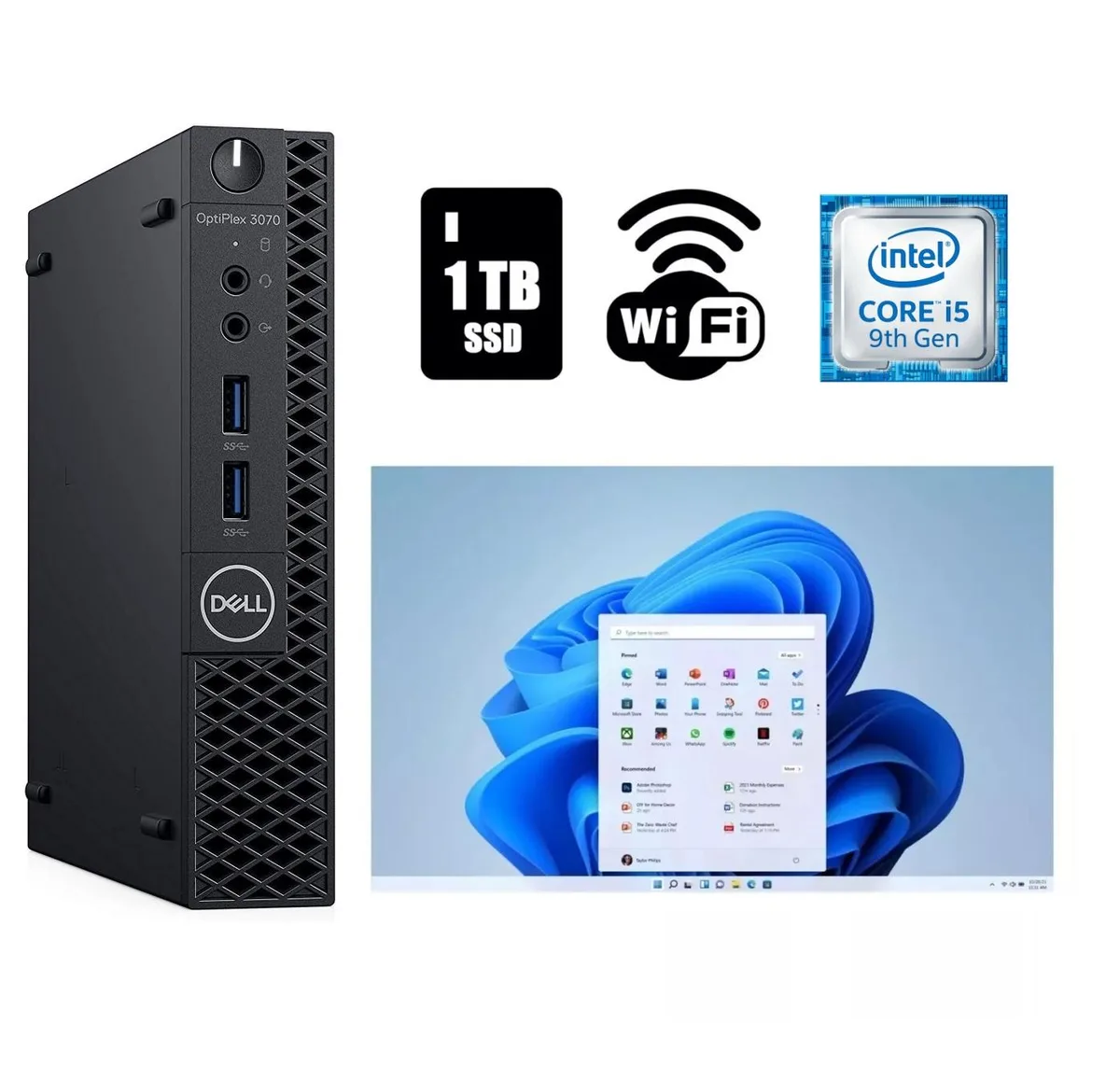 DELL DELL OptiPlex 3070 Micro i5-9500T 16GB DDR4 1TB SSD desktop PC — product photo