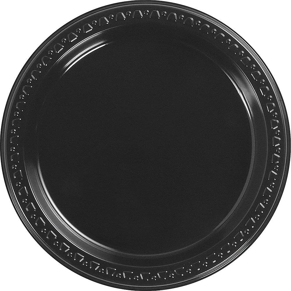 HUHTAMAKI HUHTAMAKI HUH 81409 Black Plastic Plates 9.00" 125 Pack — product photo