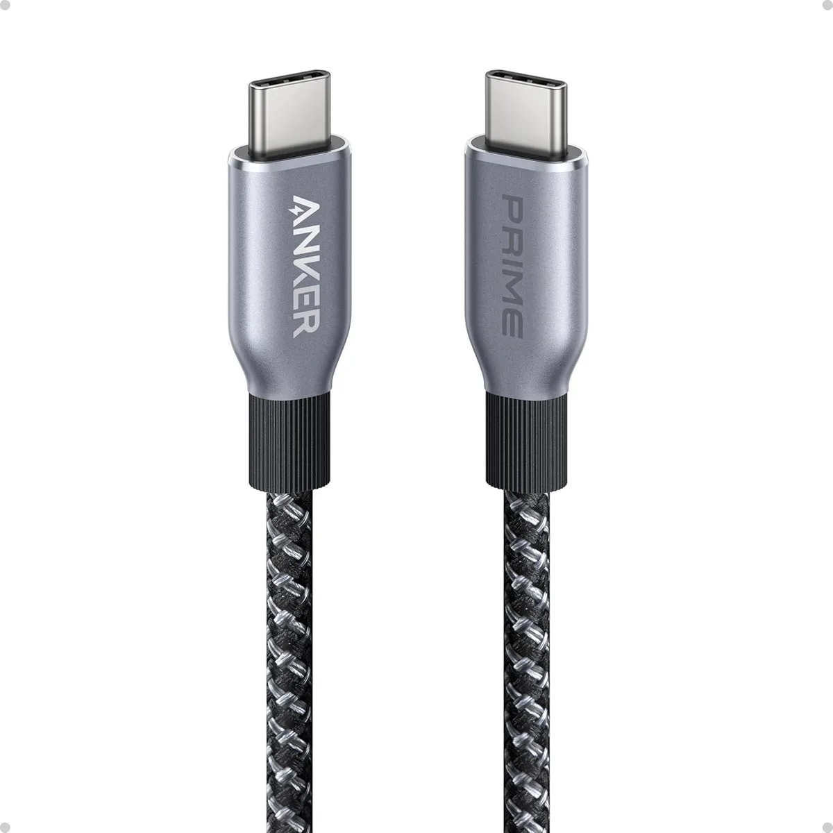 Anker Anker Prime USB-C to USB-C Cable 240W USB 2.0 Upcycled Braided Nylon 100-Year Bend Durability 1 ft — product photo