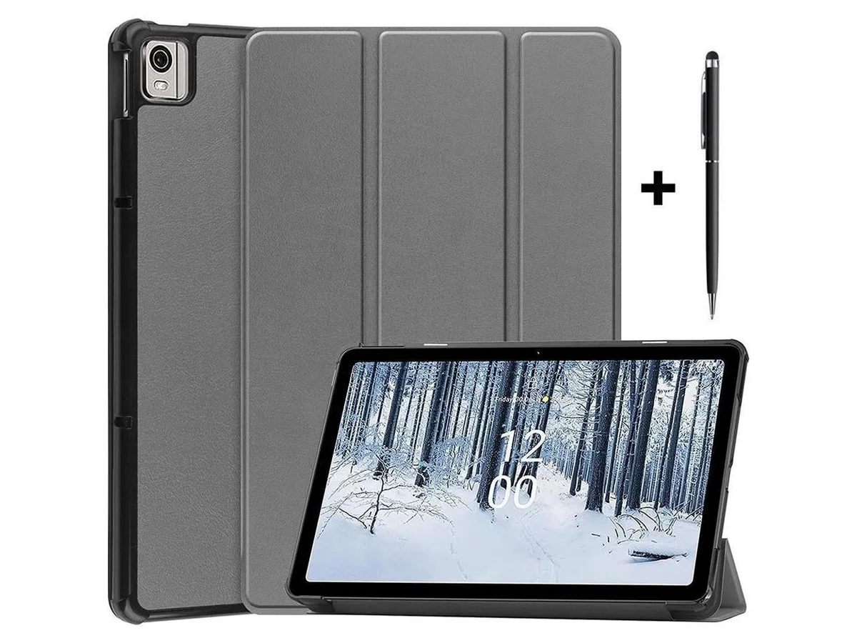 BONAEVER BONAEVER Case for Nokia T21 10.4 2022 Trifold Slim Smart Stand Cover Hard Shell Gray — product photo