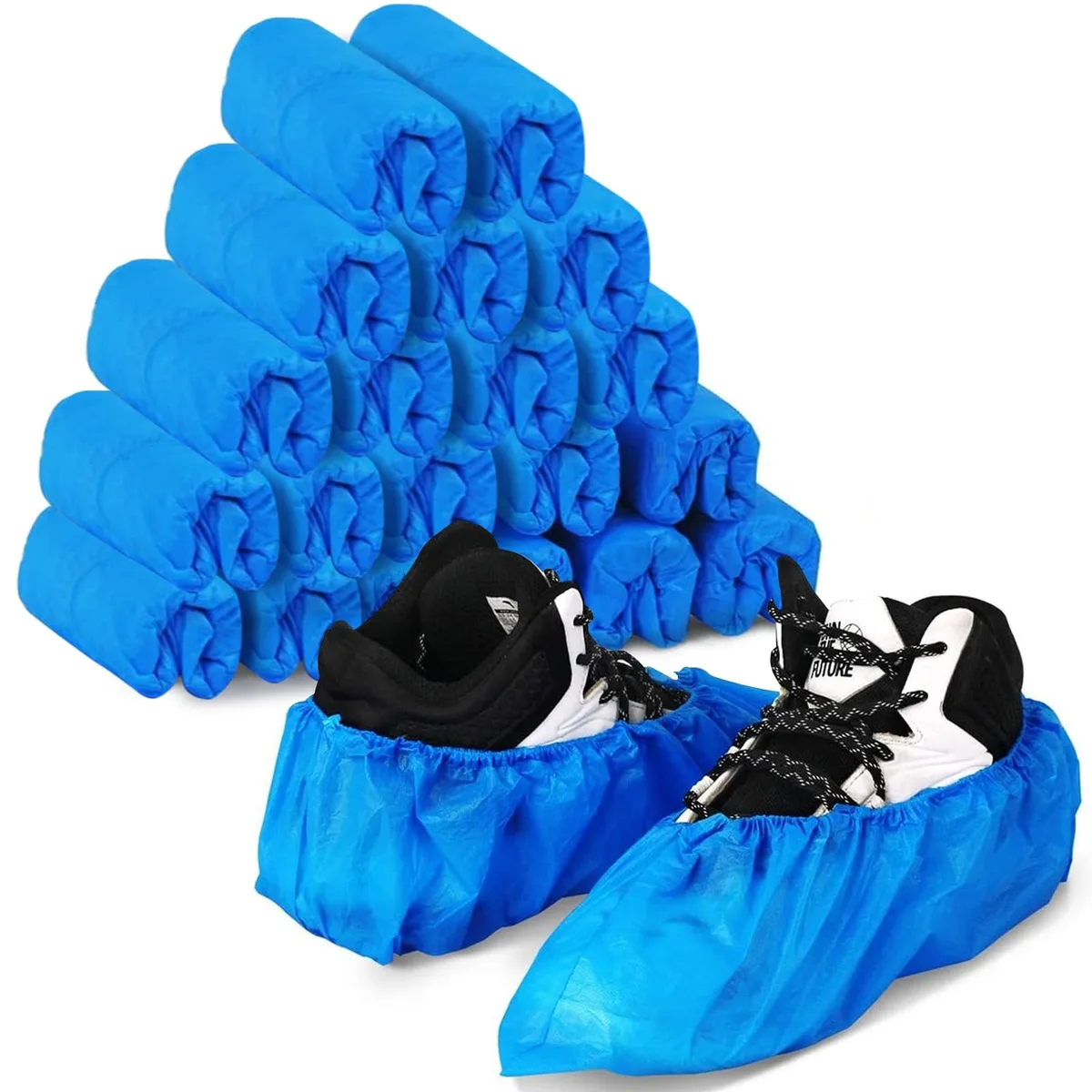  Green Convenience Disposable Shoe Covers Blue 200 Pack 100 Pairs — product photo