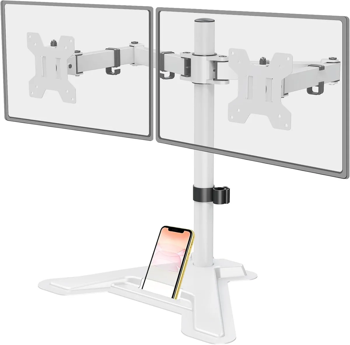 PISKEKAT PISKEKAT Dual Monitor Mount 13-27in VESA 75/100 17.6lb White — product photo
